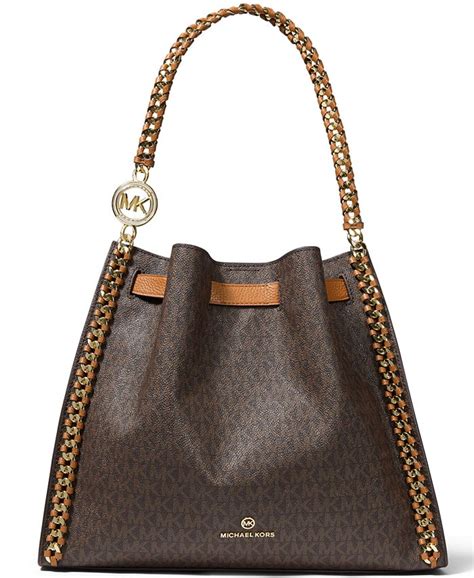 michael kors large chain shoulder bag gold peso|Michael Kors purse chain strap.